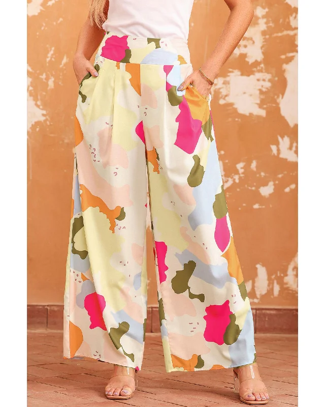 Azura Exchange Color Palette Print Wide Leg Pants - L