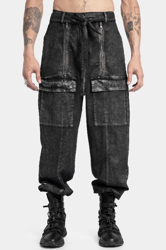 Cotton twill over-dyed cargo pants