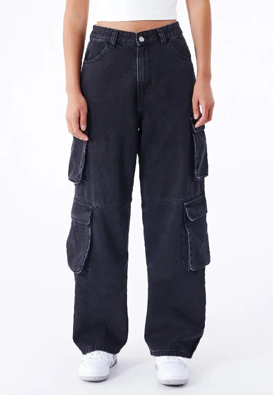 Dr. Denim - Donna Multi Cargo Black Used - Jeans