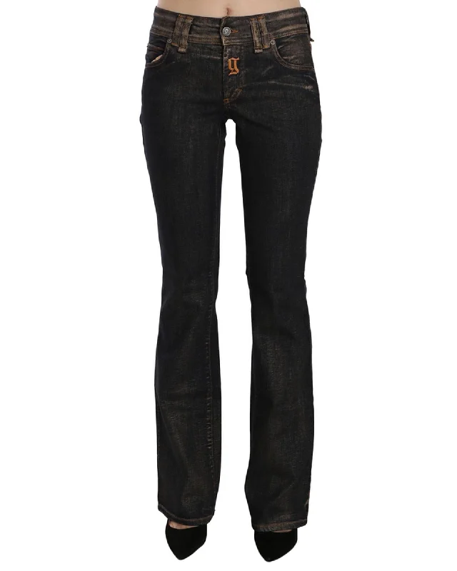 Mid Waist Flared Denim Casual Pants W26 US Women