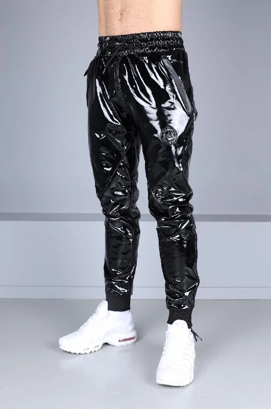 PVC 24 Tracksuit Pants Thru Zip - Black