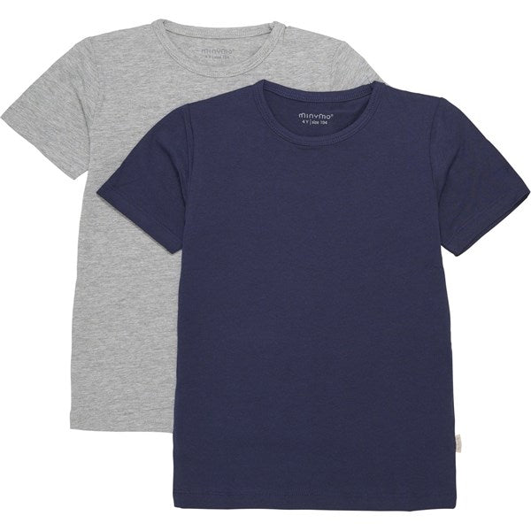 Minymo Dark Navy T-shirts Basis 32 2-pack