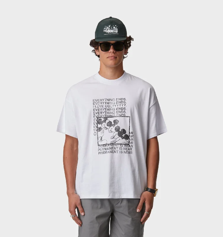 Everything Ends Box Tee - White