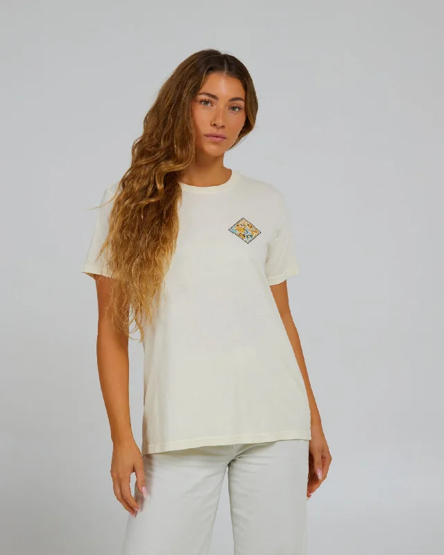 Floral Tippet Boyfriend Tee - Off White