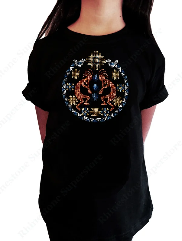 Girl's Rhinestone T-Shirt " Kokopelli Southwestern Design "