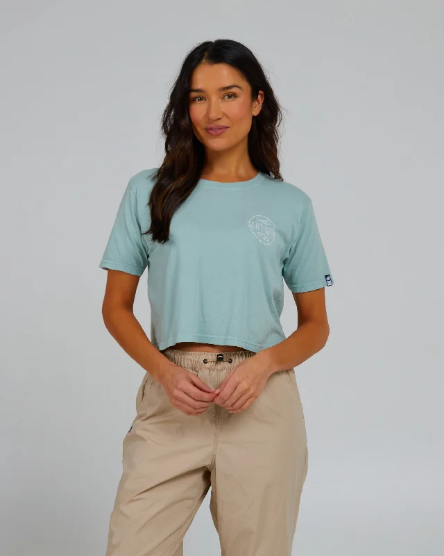 Outlined Crop Tee - Cloud Blue