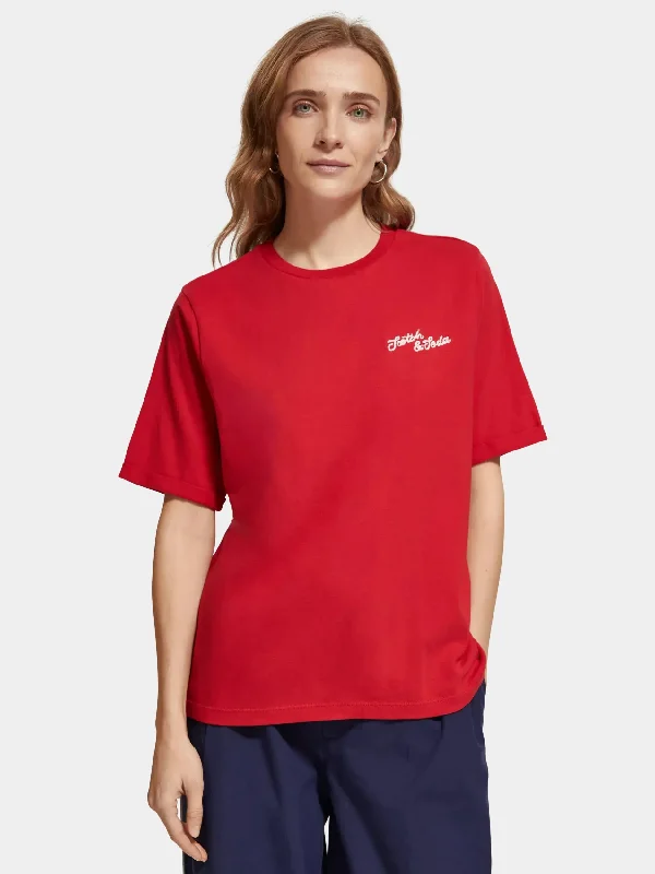 Relaxed-fit embroidered artwork t-shirt