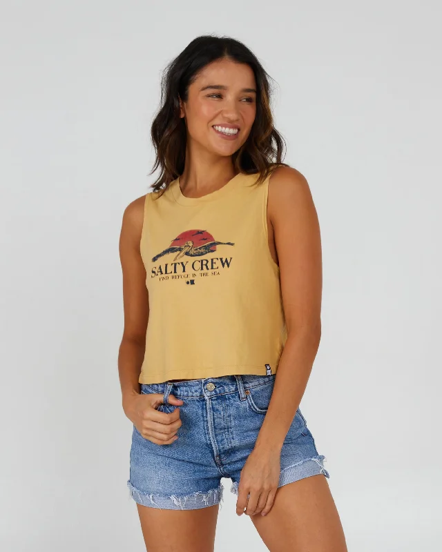 Soarin' Cropped Tank - Dusty Gold