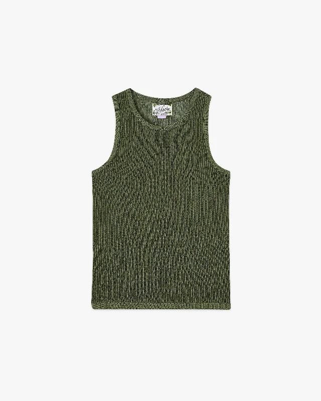 KNIT TANK TOP OLIVE GREEN