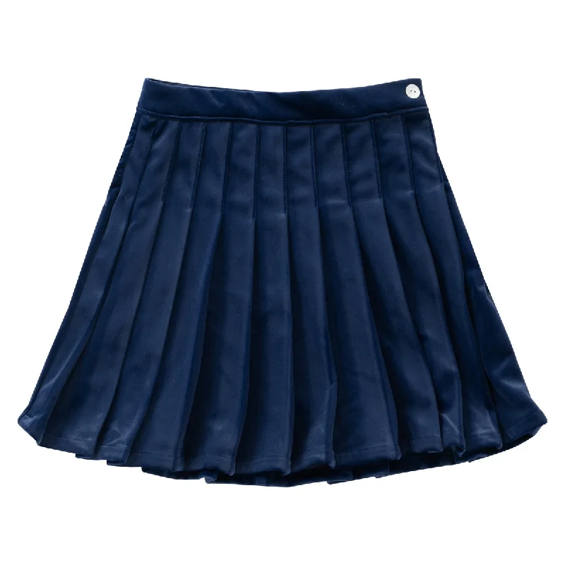 skirt velvet pleated - navy