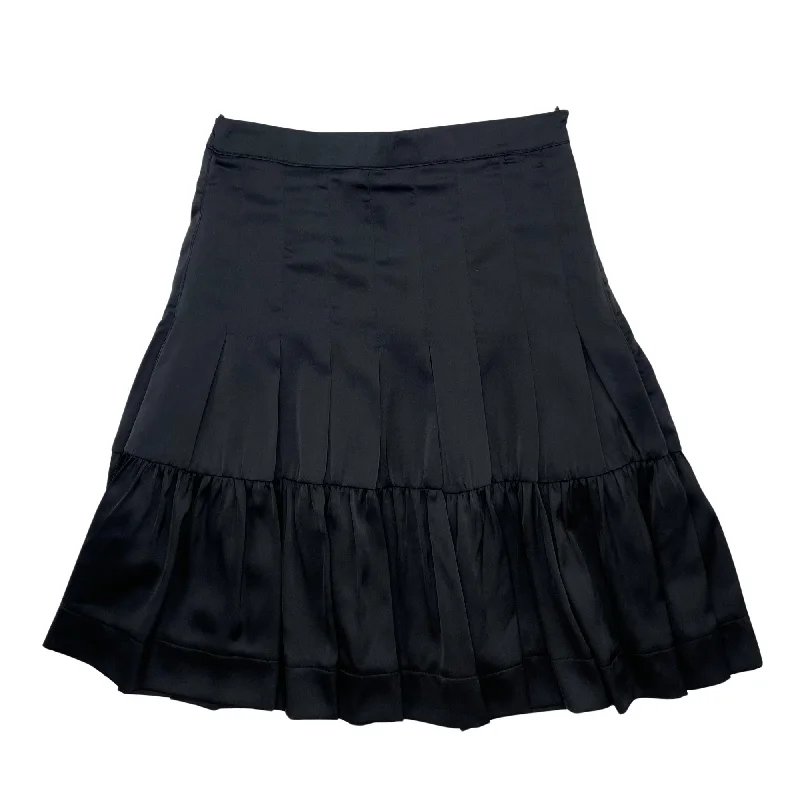 skirt satin pleated - black