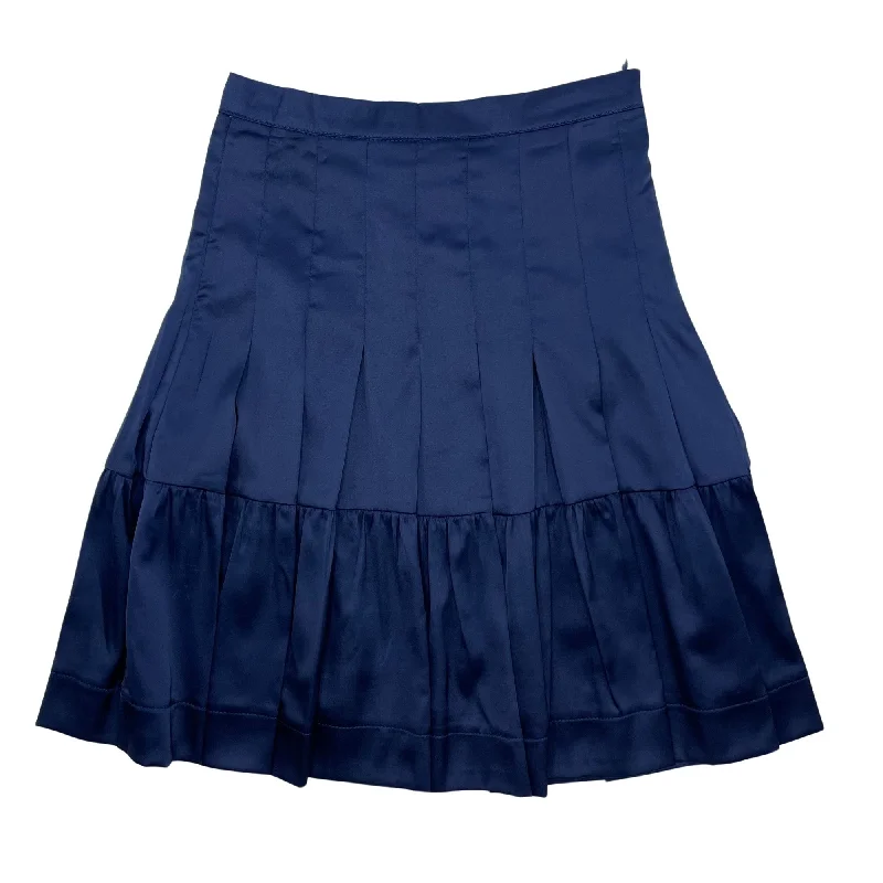 skirt satin pleated - navy