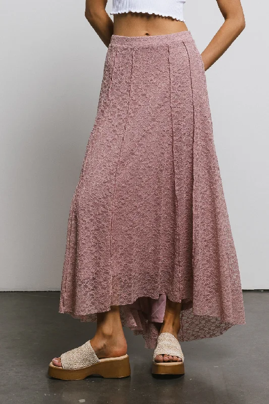 Eliza Lace Skirt in Rose