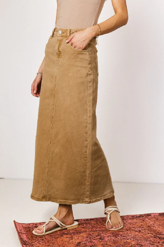 Harley Denim Midi Skirt in Mocha