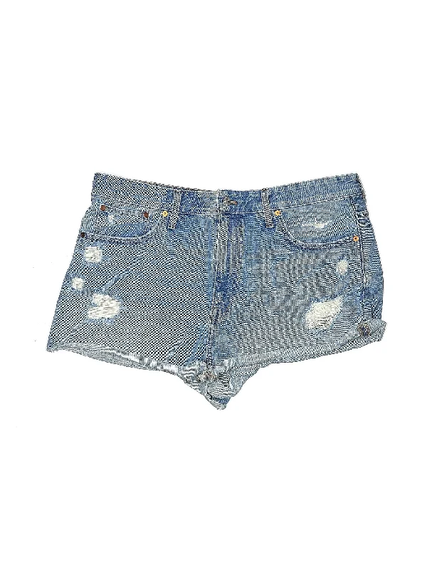 High-Rise Denim Shorts