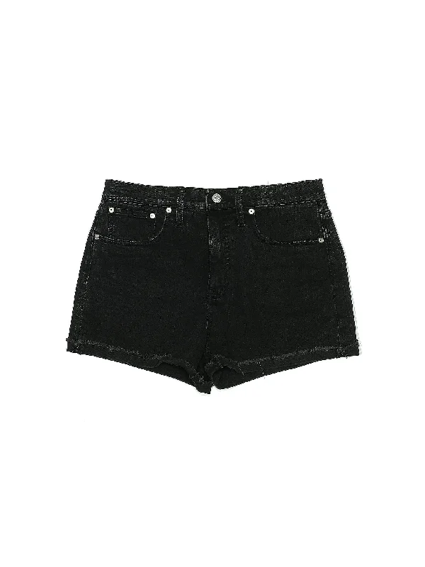 High-Rise Denim Shorts in Dark Wash