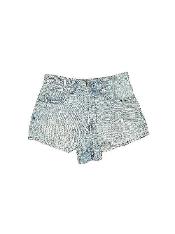 High-Rise Denim Shorts in Light Wash