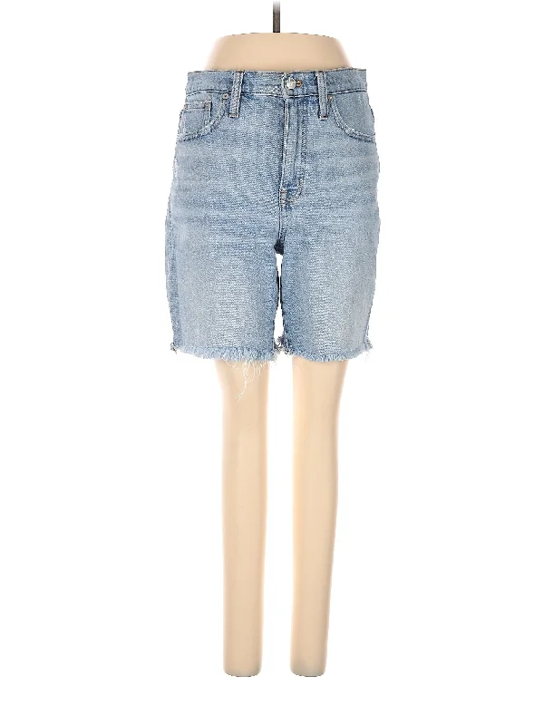 High-Rise Denim Shorts in Light Wash