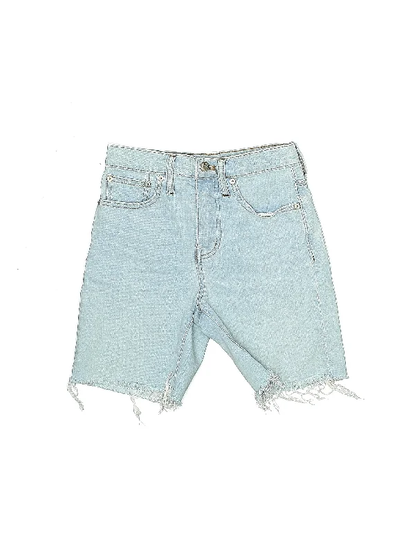 High-Rise Denim Shorts in Light Wash