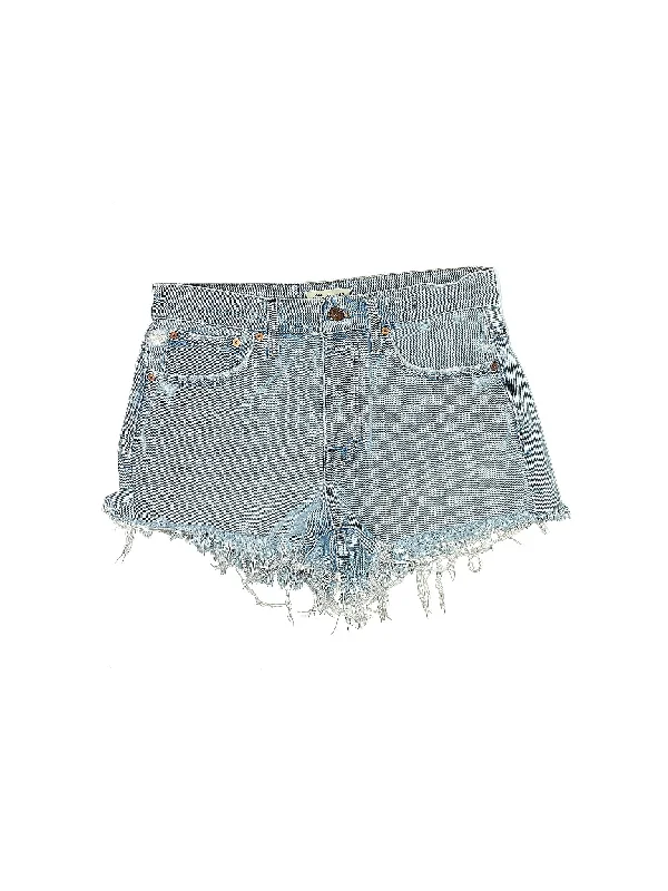 High-Rise Denim Shorts in Light Wash