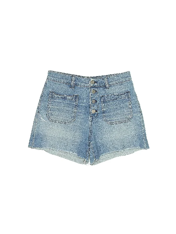 High-Rise Denim Shorts in Medium Wash