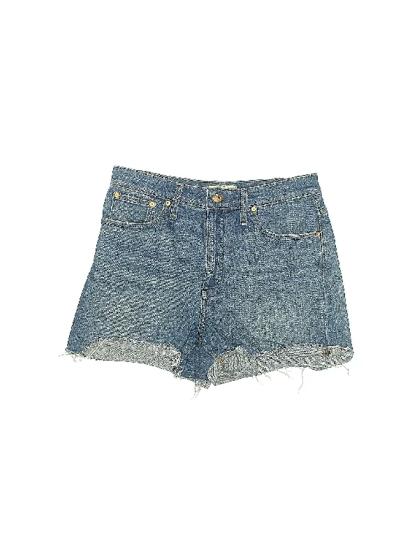 High-Rise Denim Shorts in Medium Wash