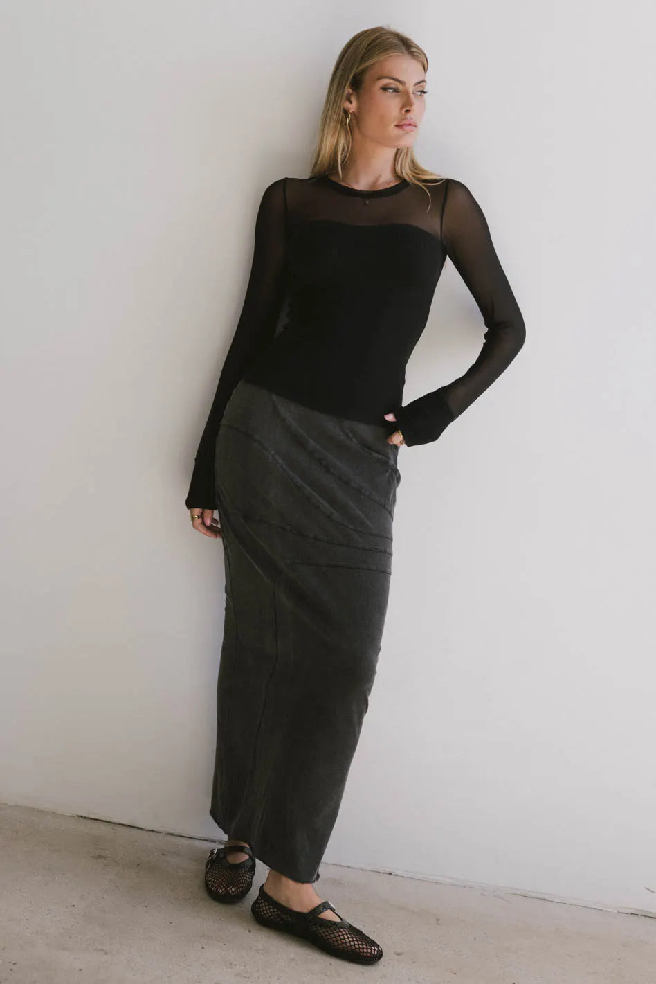 Katherine Skirt in Washed Black