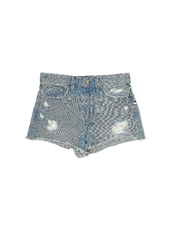 Mid-Rise Denim Shorts