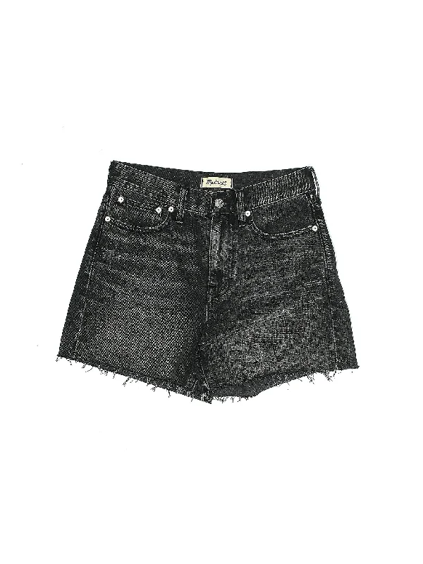 Mid-Rise Denim Shorts in Dark Wash