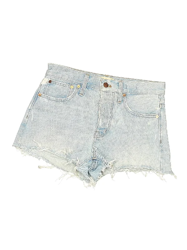 Mid-Rise Denim Shorts in Light Wash