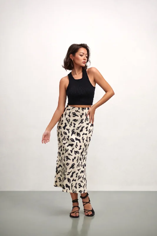 The Olivia Slip Skirt - Cactus Print