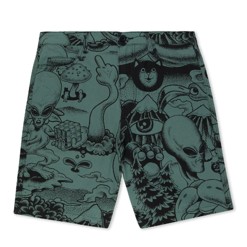 Dark Twisted Fantasy Twill Shorts (Olive/Black)