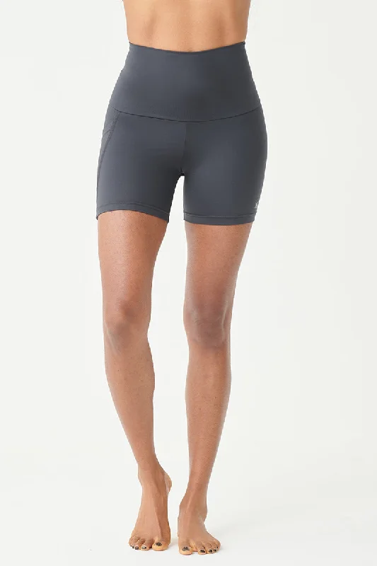 Medium Compression Mini Shorts with Side Pocket Slate