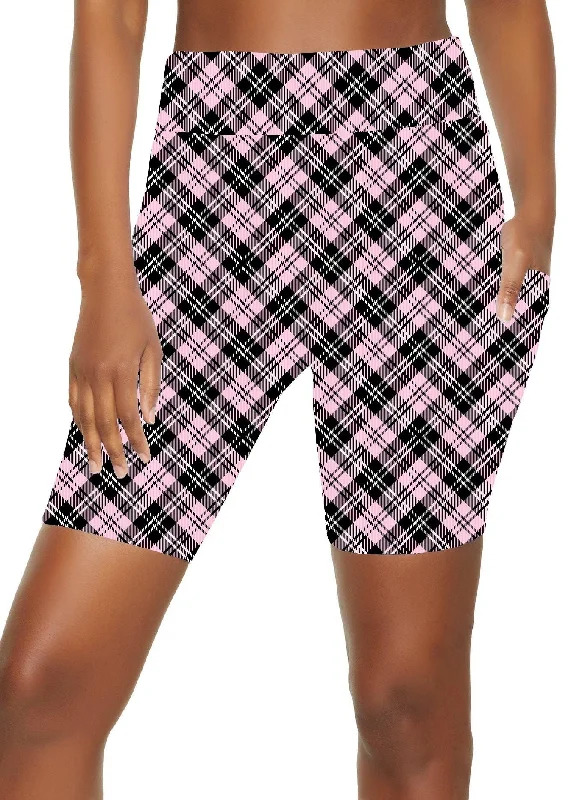 Pink Dream Plaid Deluxe Square Pocket Shorts