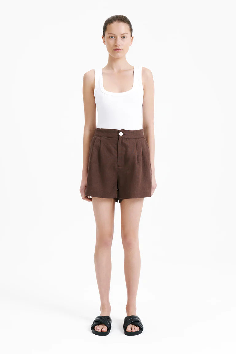 Rynn Linen Short- Cacao