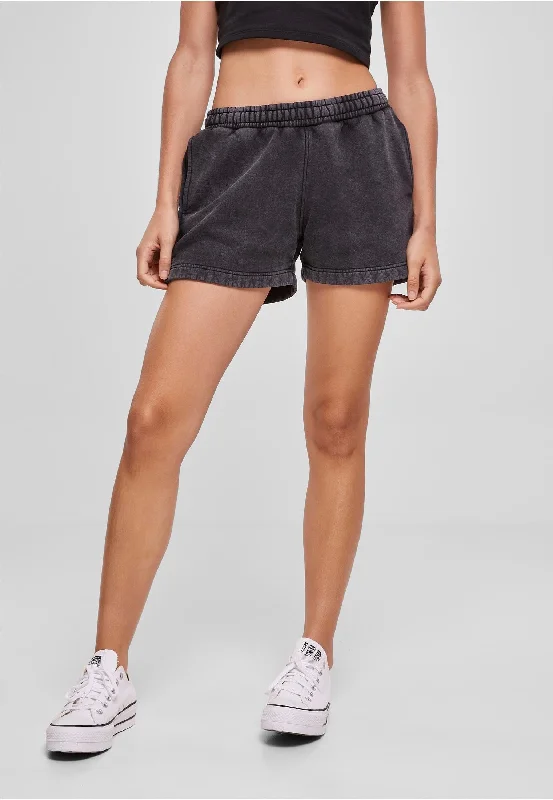 Urban Classics - Ladies Heavy Sand Washed Black - Shorts