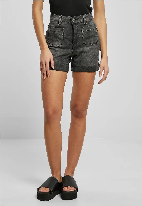 Urban Classics - Ladies Vintage Denim Black Washed - Shorts