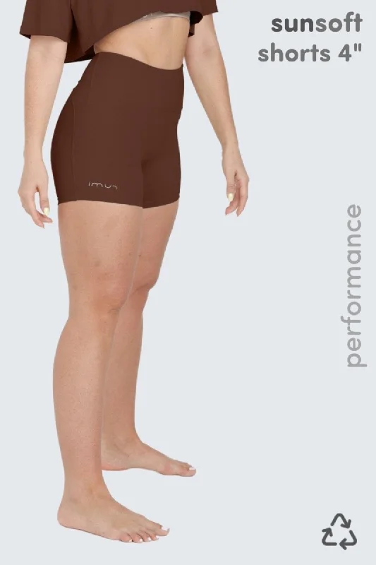 W SunSoft Flow Shorts 4" - Cocoa