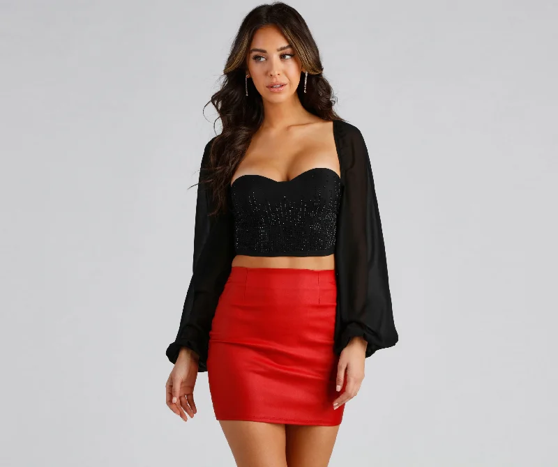 Reign In The Night Heatstone Chiffon Top