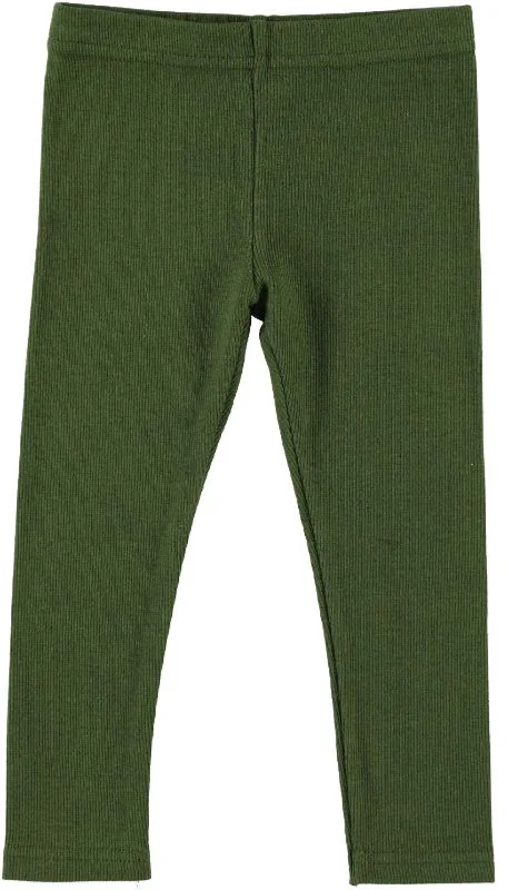 leggings ribbed long - hunter green