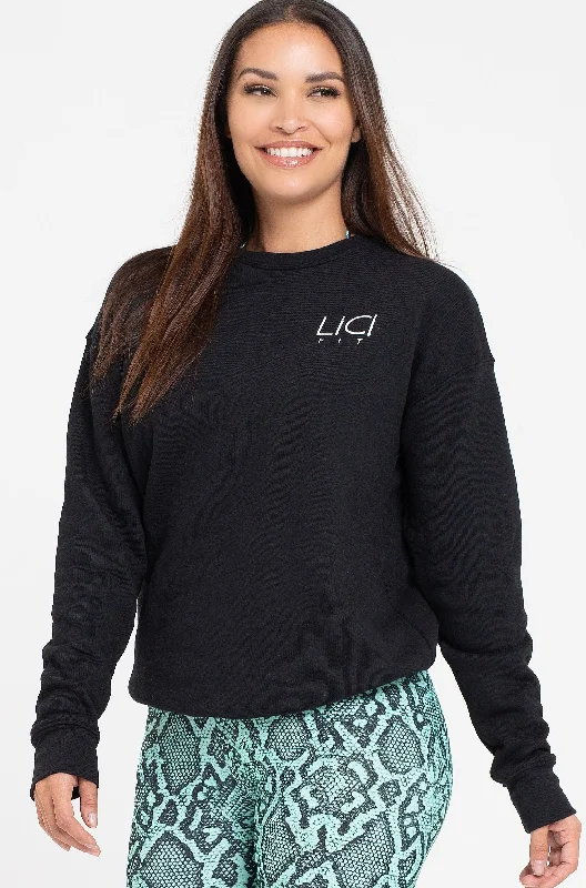 Black LiCi Fleece Crewneck