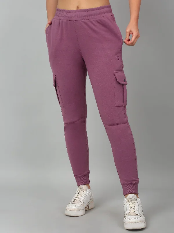 Women's Casual  Mauve Ankle length Mid rise Jogger Pants