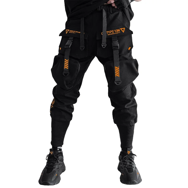 CG-Type 13N Black Orange Cargo Pants