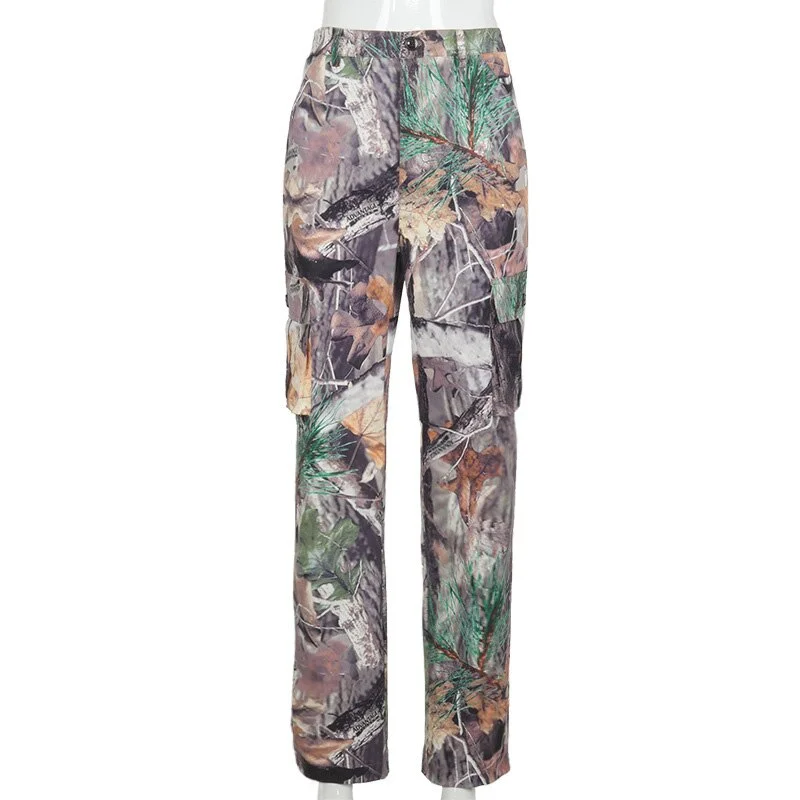 Amy Fashion - Fashion Straight Pockets Camouflage Cargo Pants