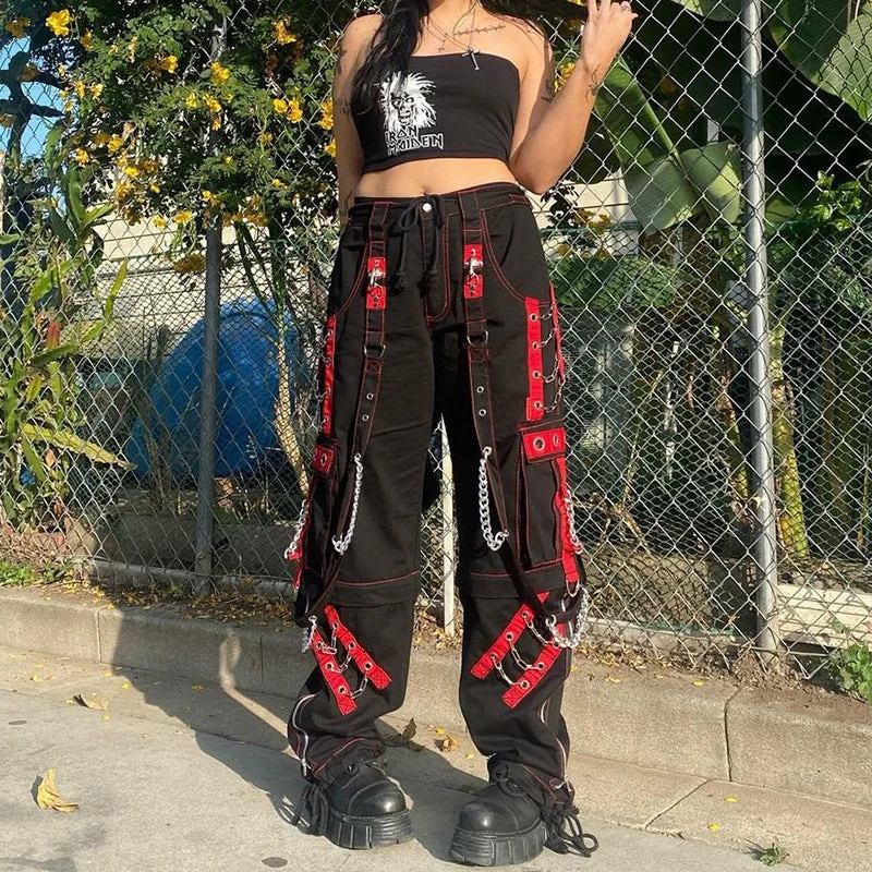 Amy Fashion - Gothic Punk Hip Hop Harajuku Baggy Cargo Pants