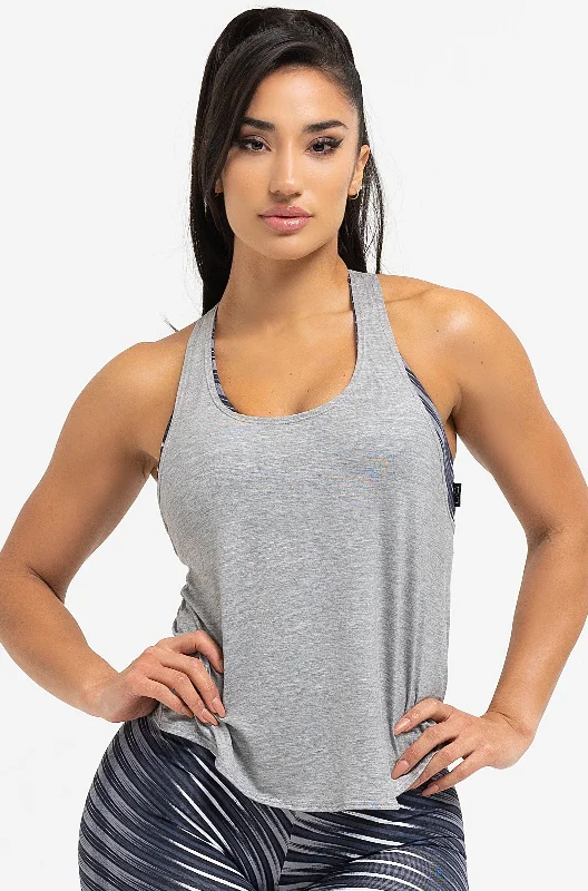 Grey Petal Back Tank Top