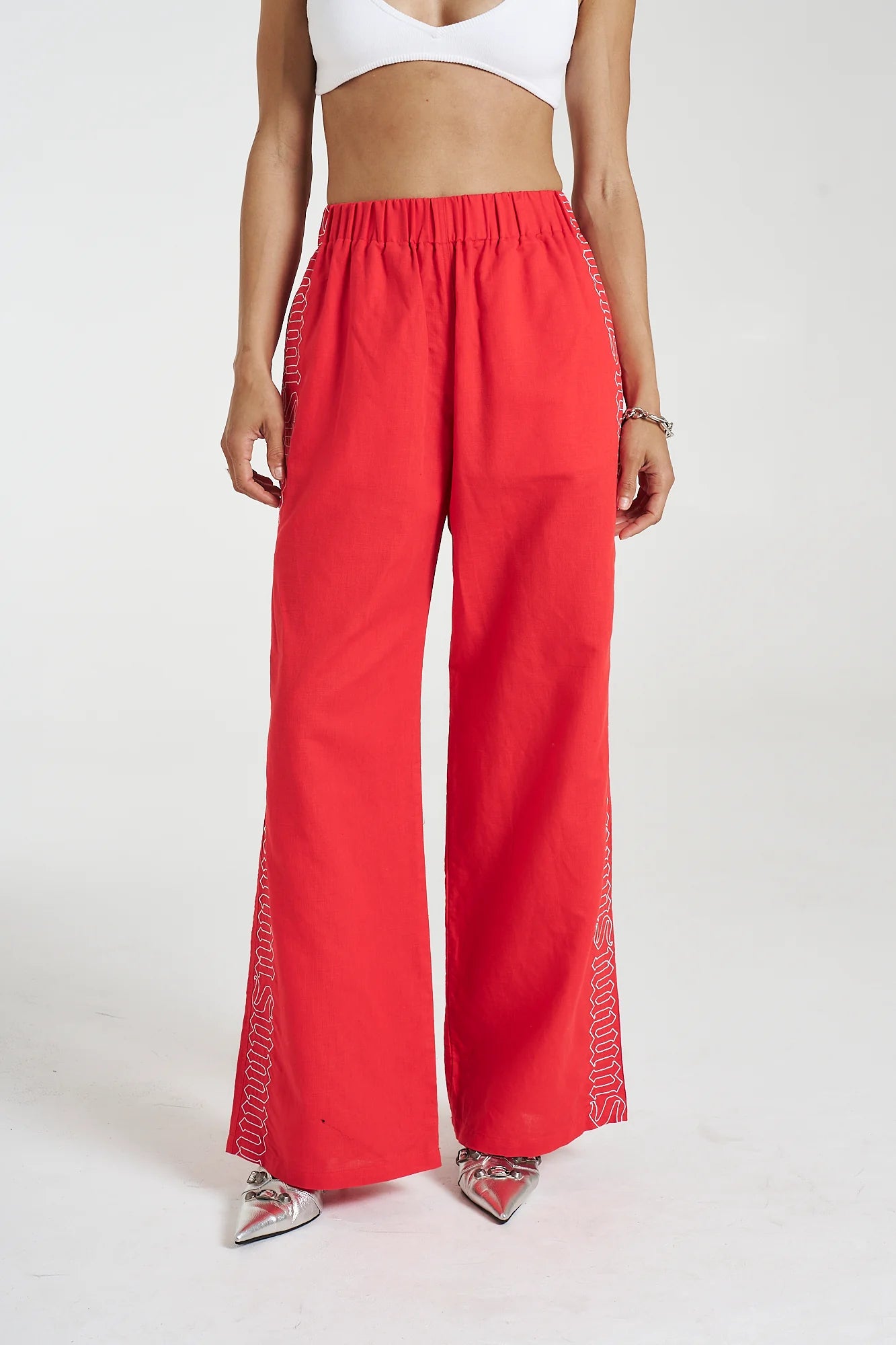 PREORDER- SIG LINEN PANT - SCARLET SUMMI