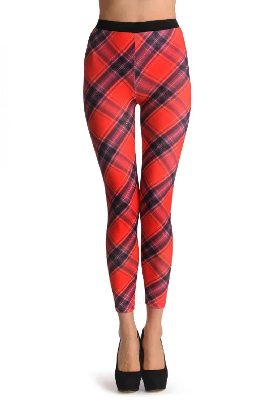 Red Diagonal Tartan