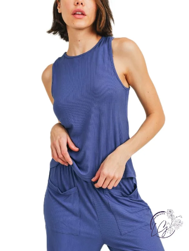 Simple Times Ribbed Lounge Tank Top