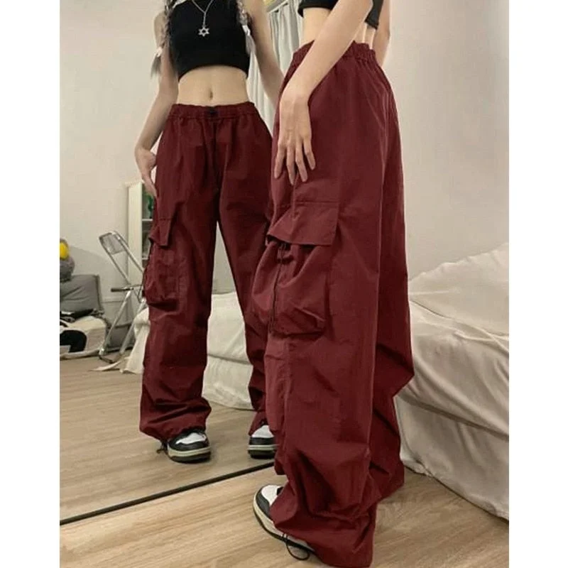 Amy Fashion - Straight Trousers Fashion Wide Leg Pockets Joggers Trousers